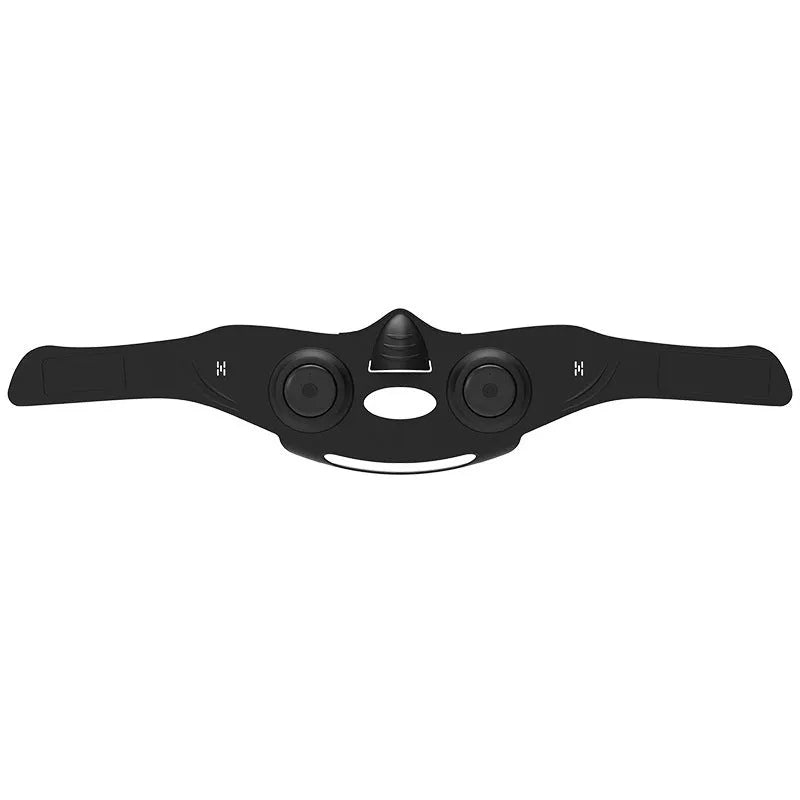 Black at-home photon facial beauty mask device with USB cable.