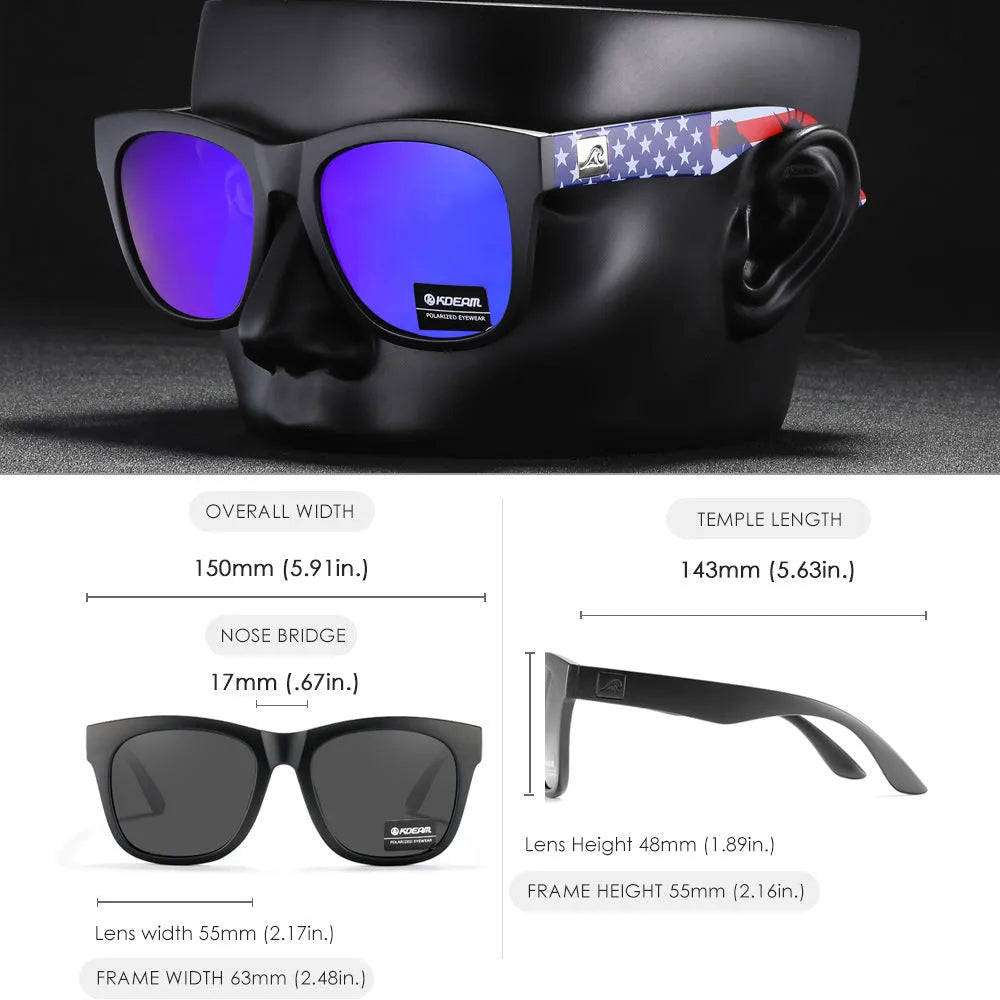 Thickened polarized sunglasses with TAC lenses and PC frame for outdoor UV protection.