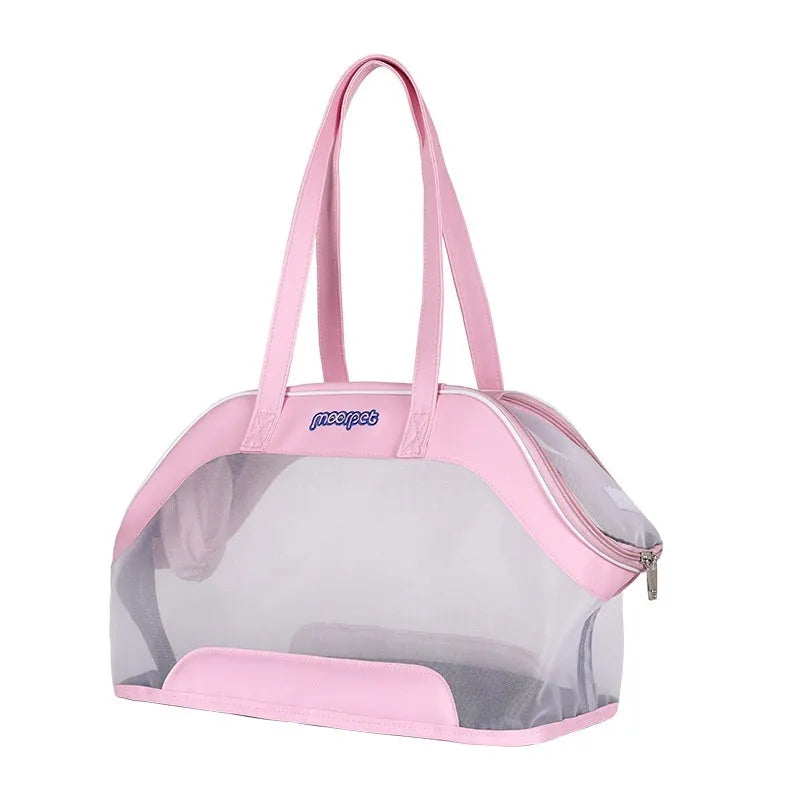MOORPET leather cat outing bag in solid colour with 25L capacity