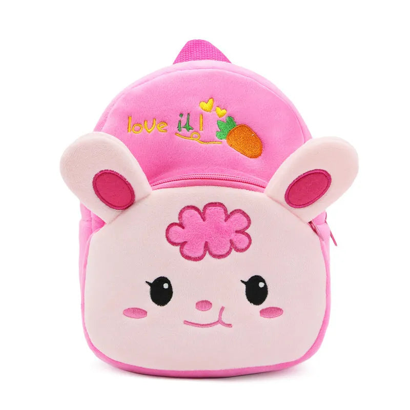 Soft plush backpack with cartoon Radish Rabbit design, small size, anime pattern, polyester lining