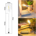 USB rechargeable folding night light with tungsten LED bulb in folded and unfolded positions