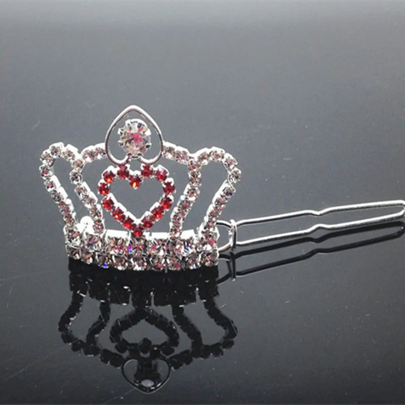 Rhinestone small crown barrette for dogs and cats, princess style, made from copper and metal, as shown in picture