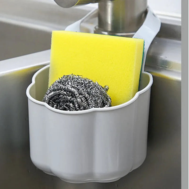 Nordic style plastic sink drain basket in dark blue measuring 20cm long
