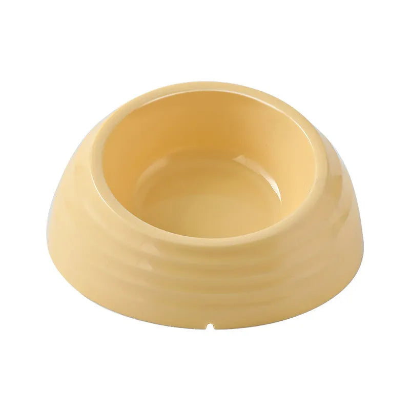 Stainless steel cat bowl on plastic stand in beige, green or brown colour