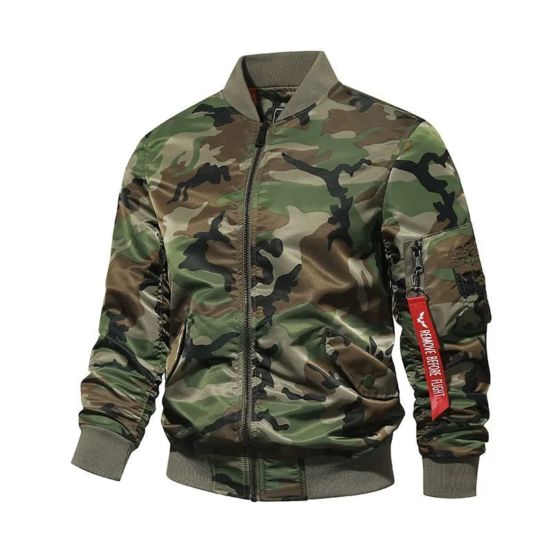 Men's thickened camouflage plus size coat with long sleeves and side pockets in autumn winter style
