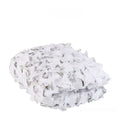 Green camouflage net cover set showing different patterns for desert, woodland, and snow environments.