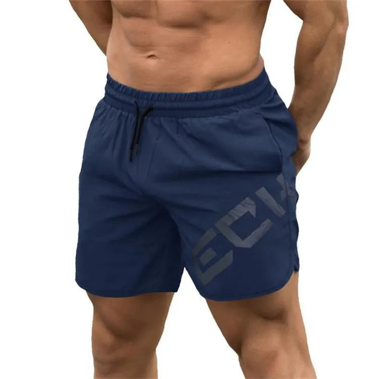 Men's elastic training shorts in quick-drying nylon blend fabric for summer sports