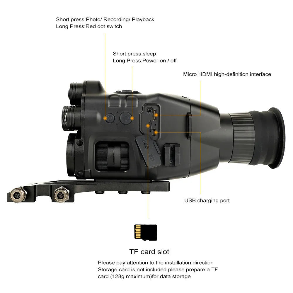 CY789 HD night vision instrument with infrared illuminator for aiming and photography in low light