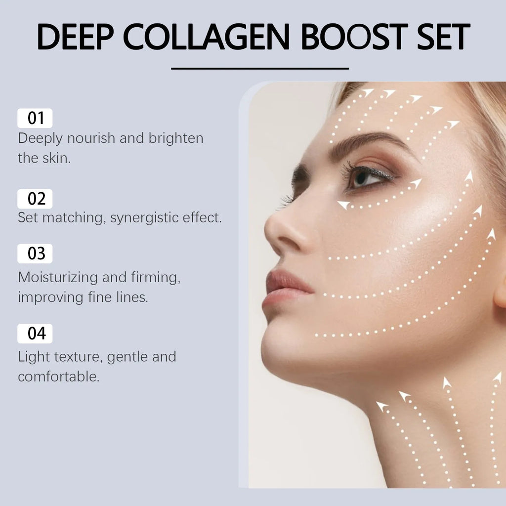 Collagen moisturising facial mask set with 30ML essence bottle for skin hydration