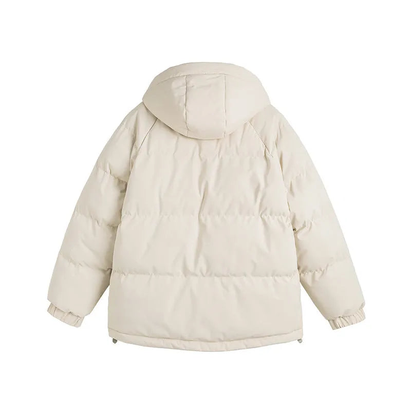 Loose fit two-piece cotton padded coat with side seam pockets in multiple colour options