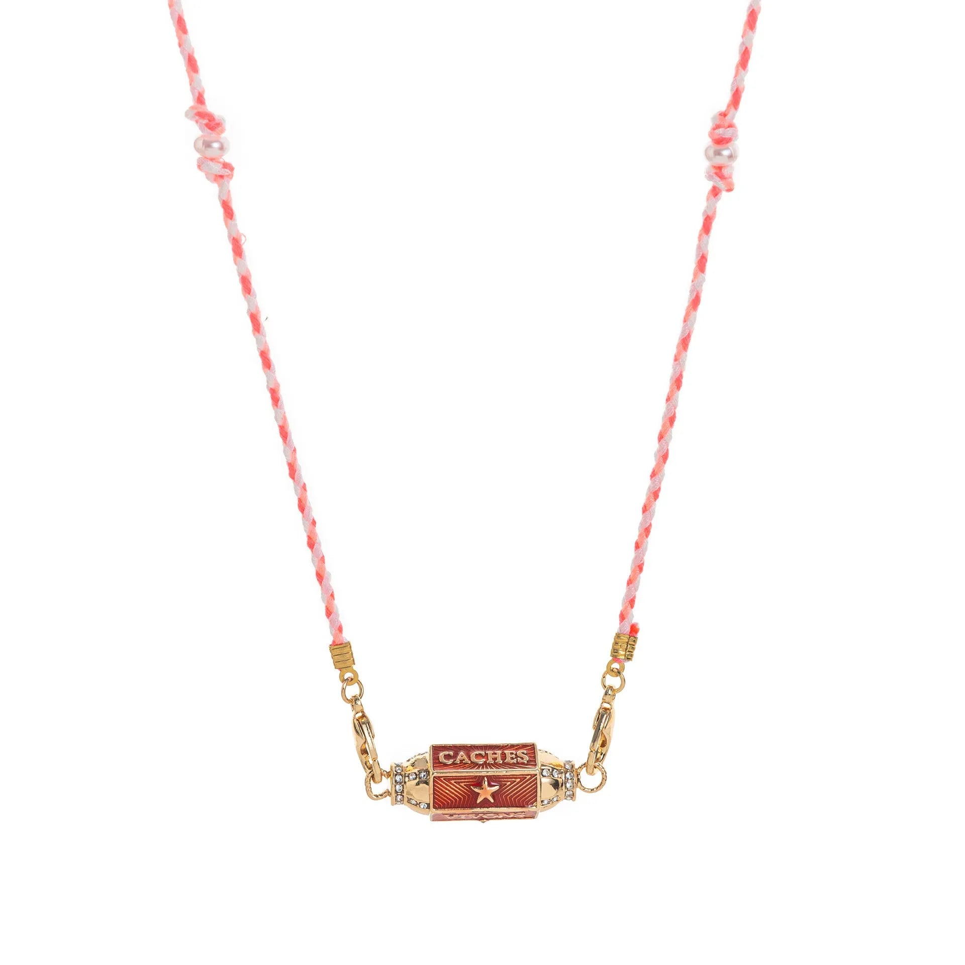 Copper geometry pendant necklace for men with star and eye motifs in blue colour on regular chain
