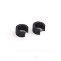 Geometric three-line frosted titanium steel earrings in black, gold, or steel colour on a white background.