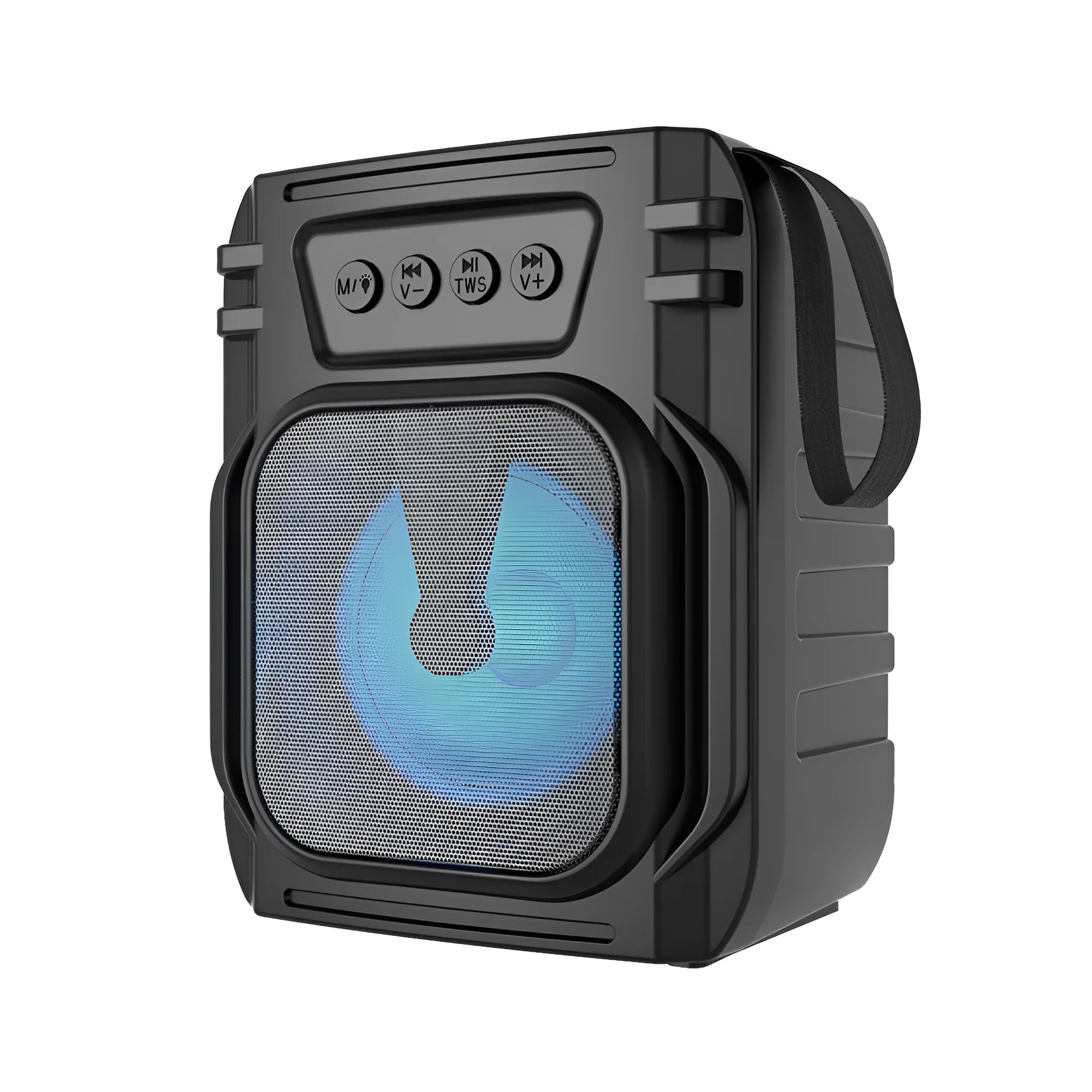 Portable Bluetooth speaker in colour 3107 with compact design and USB charging cable
