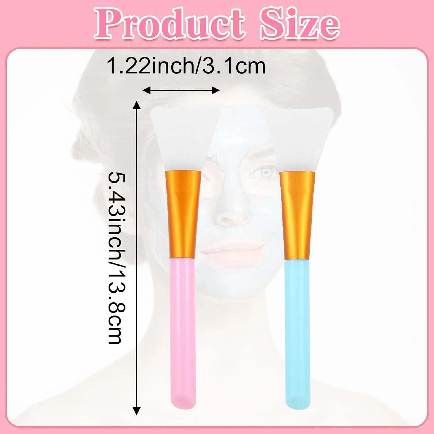 Reusable silicone face and body mask applicator spatula in assorted colours on a clean surface