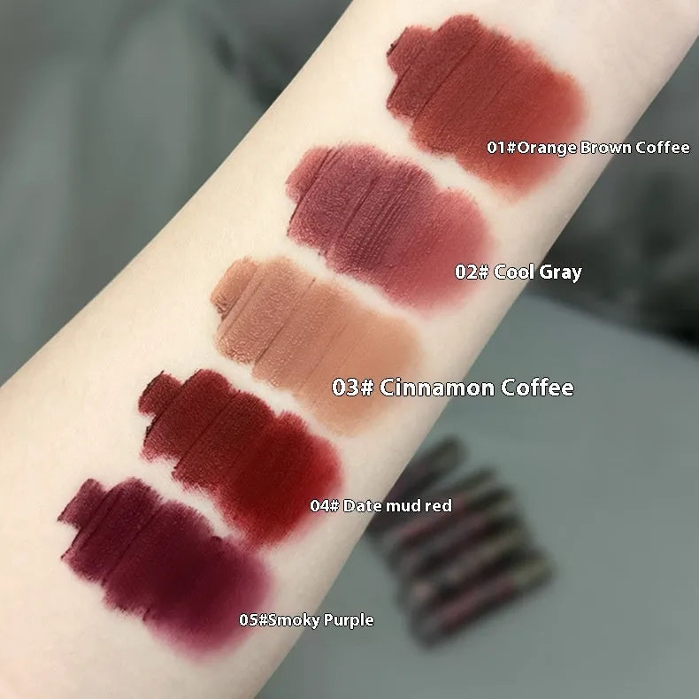 Lava Secret no-stain matte lip mud lipstick in five colour shades