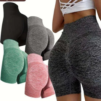 Women's high-waist fitness shorts in quick-dry nylon fabric for exercise