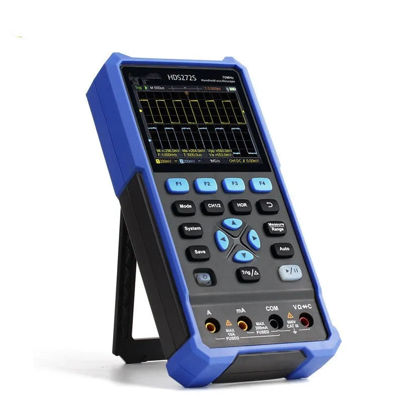 Owon HDS272 handheld digital oscilloscope with display screen and control buttons