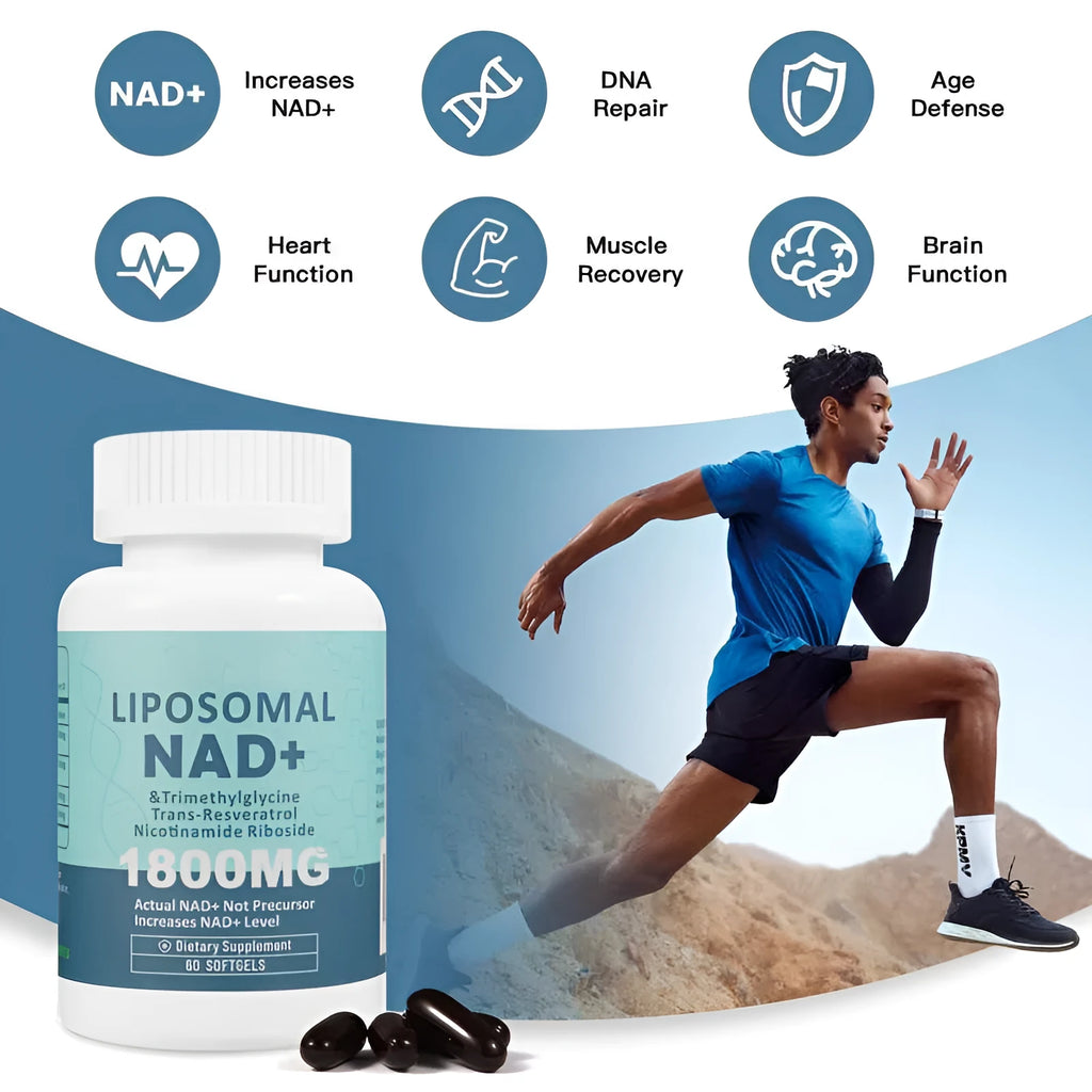 Bottle of Nicotinamide Mononucleotide Gel capsules dietary supplement with 60 or 120 piece options.