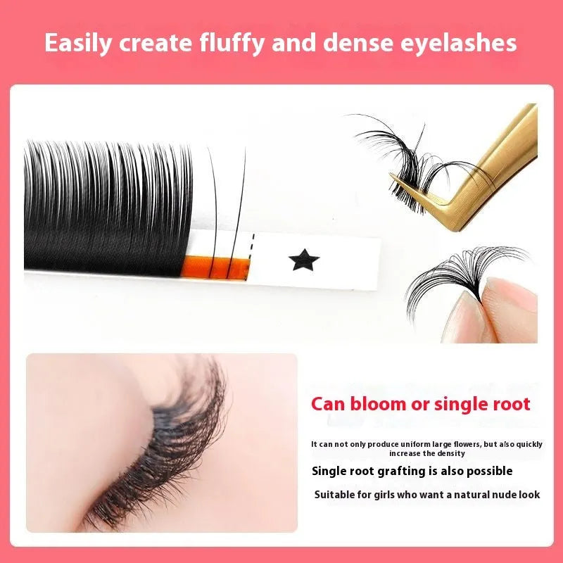 Mink hair false eyelashes with 16-row dense arrangement on matte black round wool bands