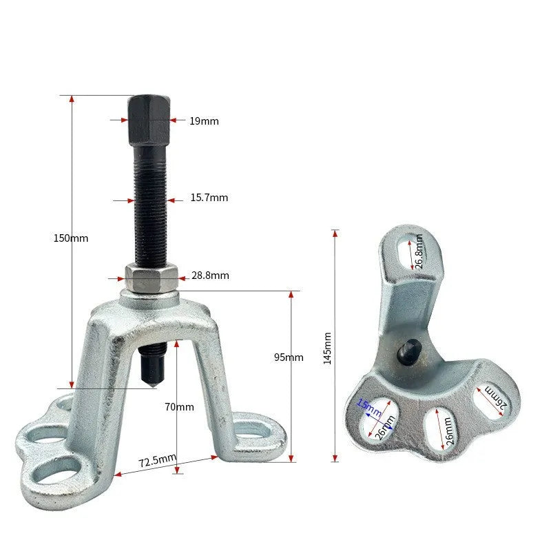 Chrome vanadium steel brake drum dismantlement tool with three style options for cars and tricycles