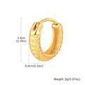 Stainless steel snake pattern earrings in black or gold for hip hop fashion