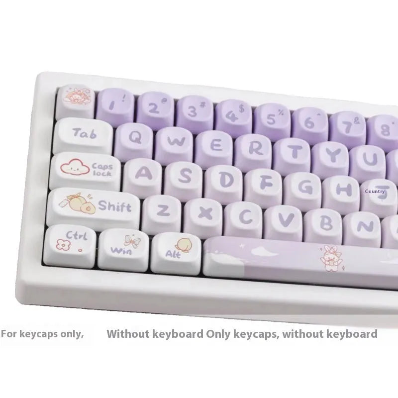 PBT gradient purple rabbit keycap set for mechanical keyboards with Coeco custom design