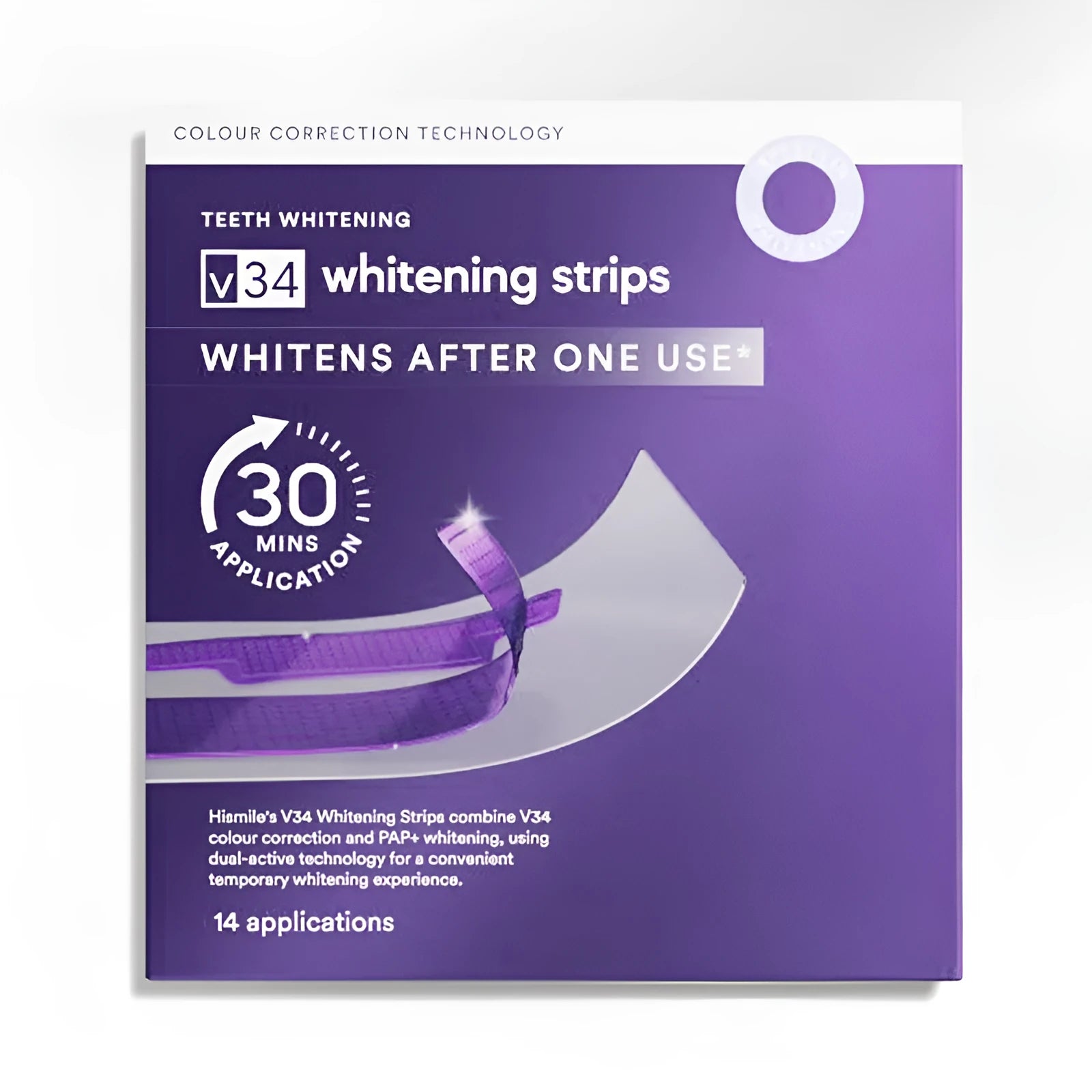 V34 Whitening Strips single piece pack for professional strength teeth whitening at home
