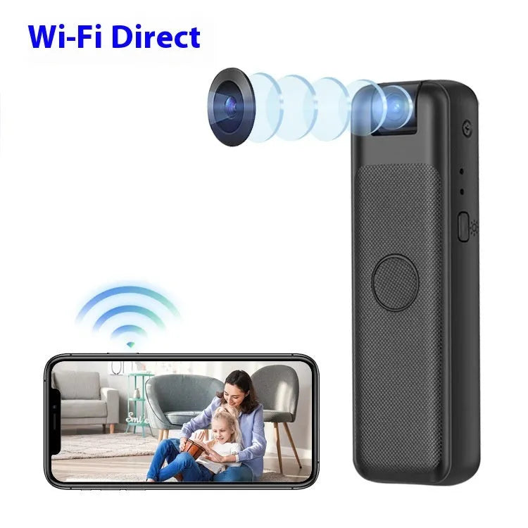 Black conference room surveillance camera with Wi-Fi connectivity and back splint mounting bracket