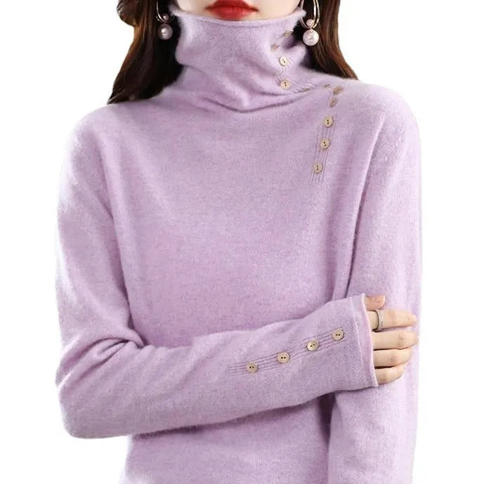Short length slim fit knit bottoming shirt in core-spun yarn fabric showing 3D pattern details