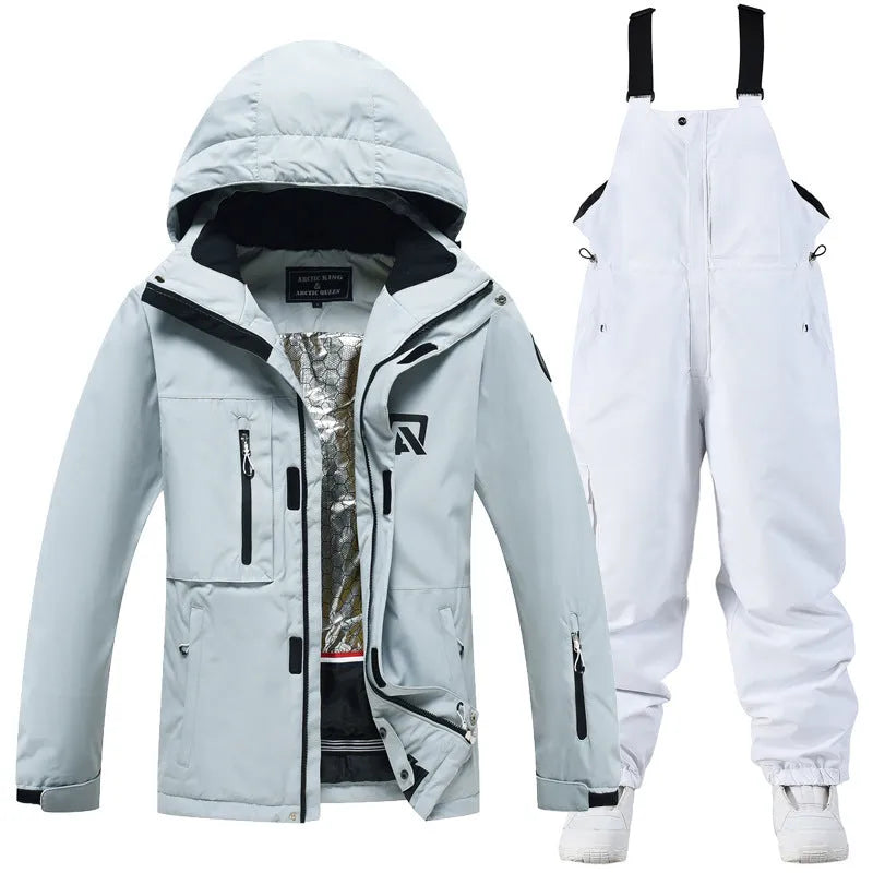 Unisex winter ski suit set with jacket and trousers for snow sports