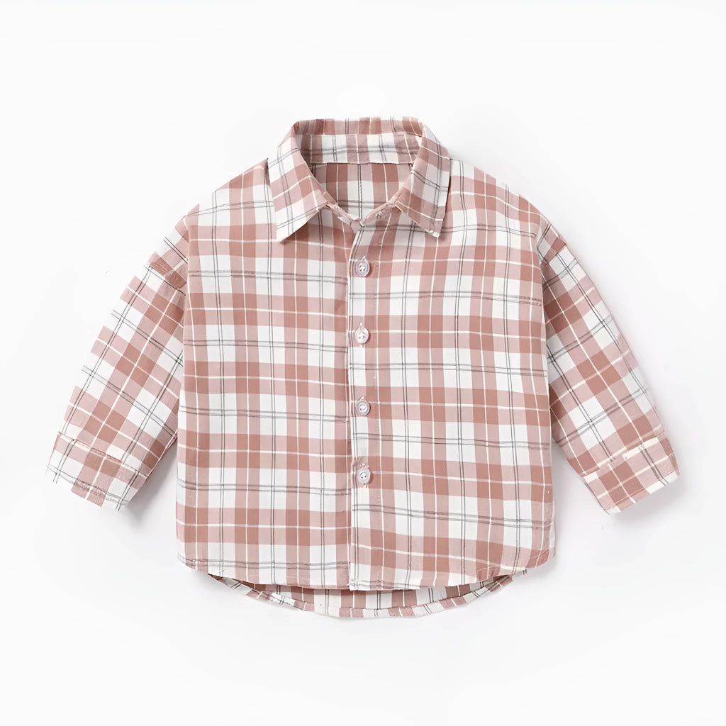 Boys' cotton lattice pattern shirt in multiple colours with animal and cartoon elements