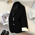Women's Korean style loose fit coat in milky white with pockets and mid-length cut