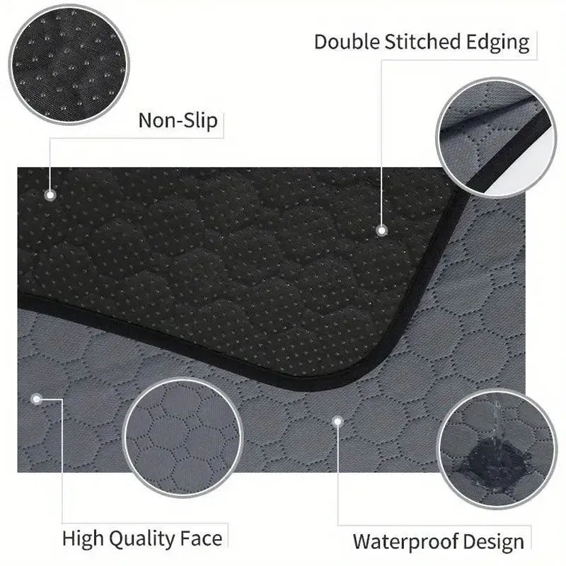 Pet Parents washable dog pee pad in neutral colour on hardwood floor