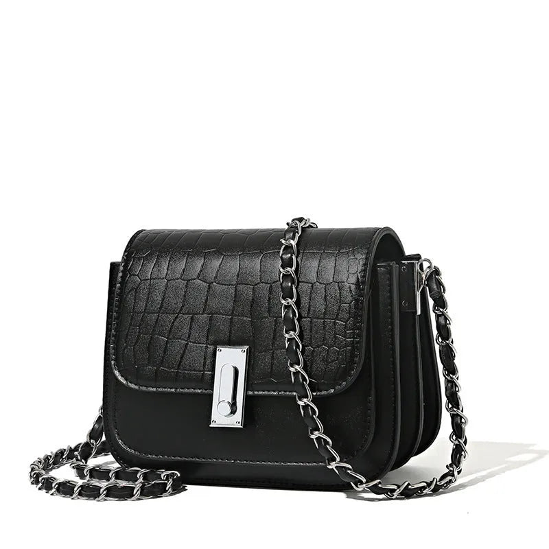 Women's soft PU crossbody shoulder bag in horizontal square shape with phone compartment