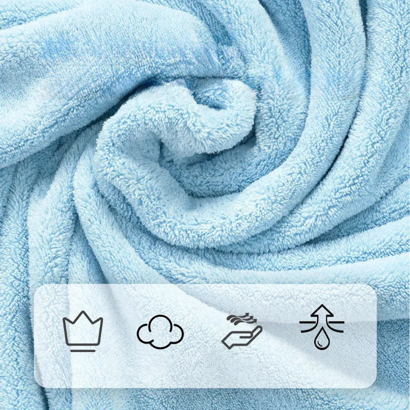 Blue pet drying bathrobe wrap for cats and dogs, absorbent towel with size S dimensions