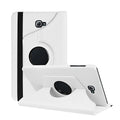 iPad 1 rotating leather protective case in clamshell design showing multiple colour options.