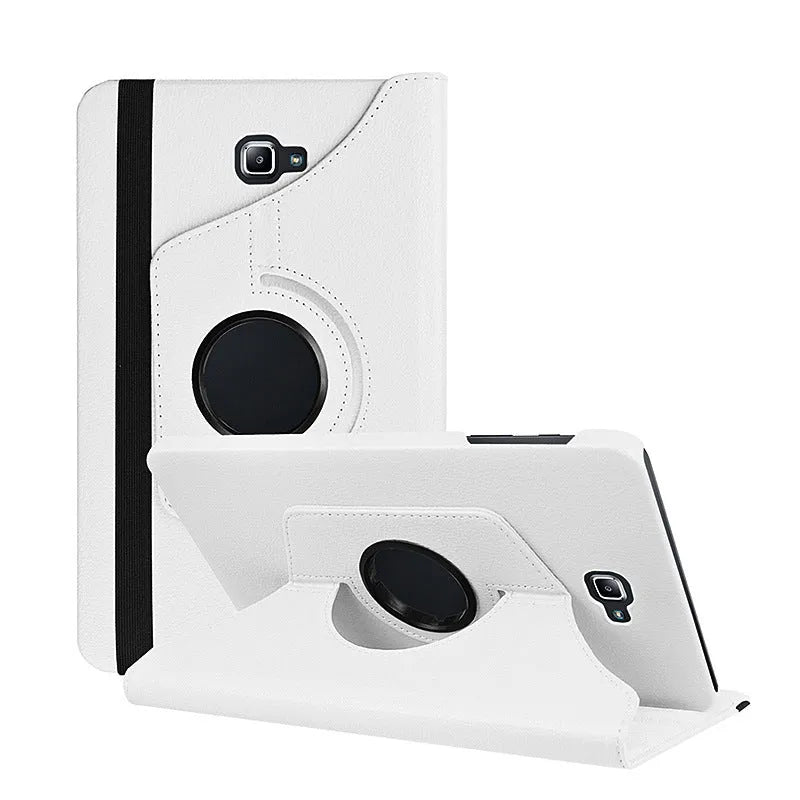 iPad 1 rotating leather protective case in clamshell design showing multiple colour options.