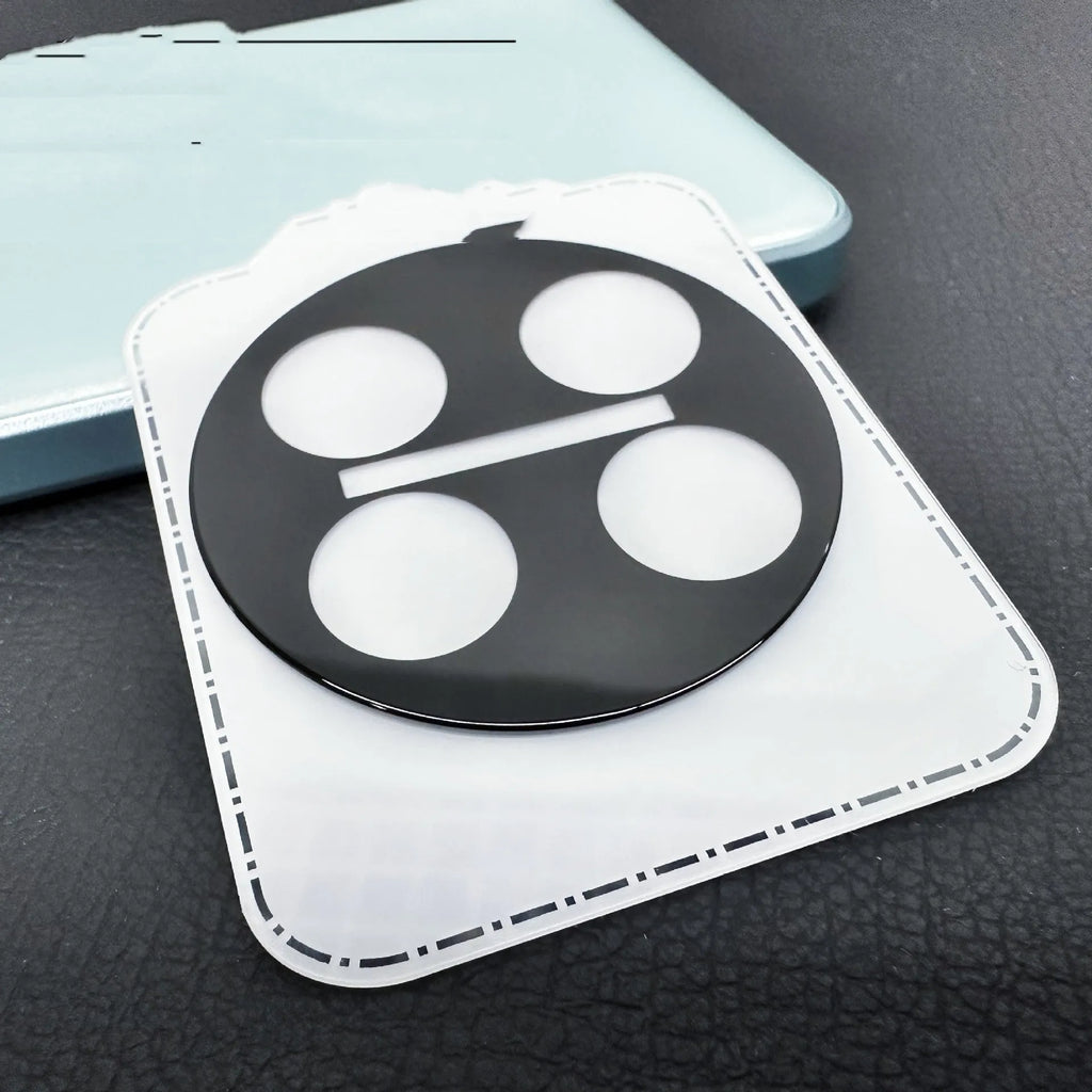 Tempered glass lens protector with black ring for OnePlus 12, Find N3, and OnePlus 11 phones.