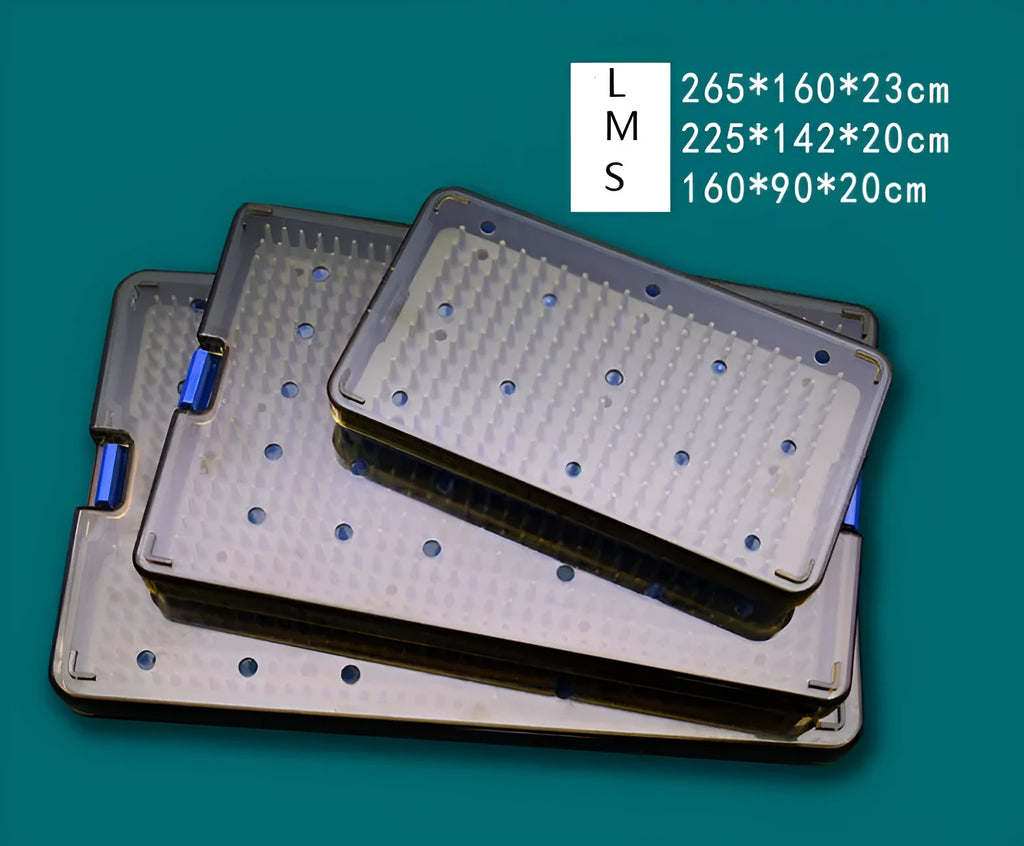 Silicone disinfection box in three sizes with clear lid for UV sterilisation organisation