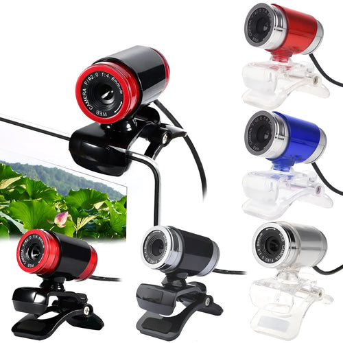 480P HD webcam with CMOS sensor, glass lens, 640x480 resolution, 140cm cable, 5.5x3cm size, black colour