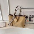 Casual large capacity polyester tote bag with zippered compartment in one of four colours
