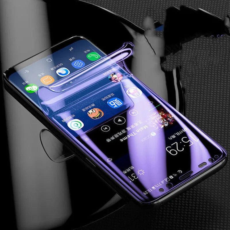 Purple curved screen phone protector for Samsung Galaxy S series with hydraulic film technology