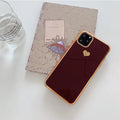 Solid colour TPU back cover phone case for iPhone, shown in Blue, Claret, Pink, and Green colour options.