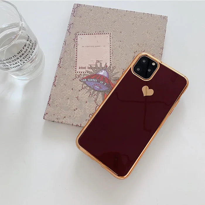 Solid colour TPU back cover phone case for iPhone, shown in Blue, Claret, Pink, and Green colour options.
