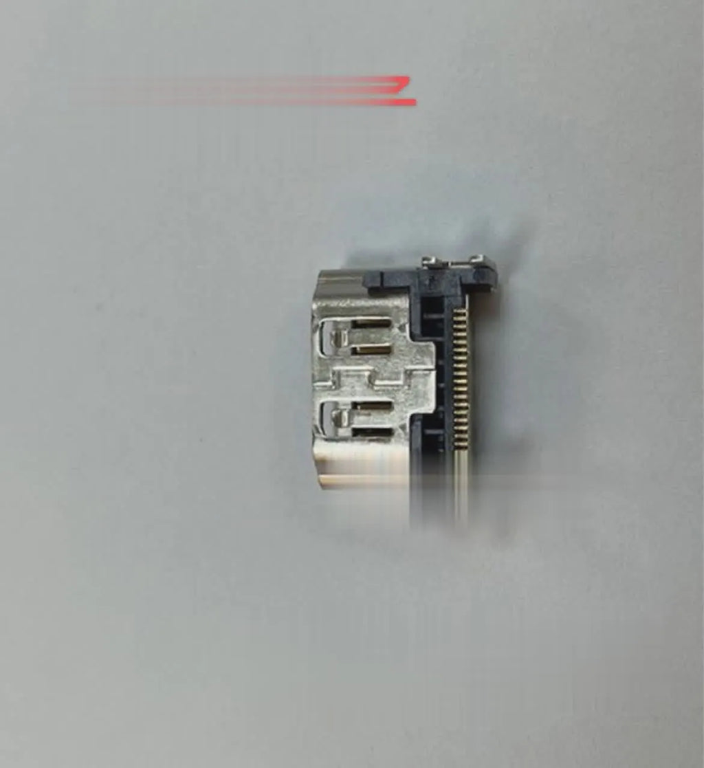 Silver HDMI host socket connector for gaming consoles and AV equipment