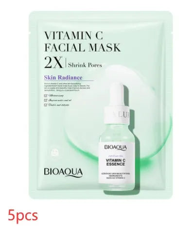 Single collagen hyaluronic acid facial sheet mask with 30g gel serum, shown on white background
