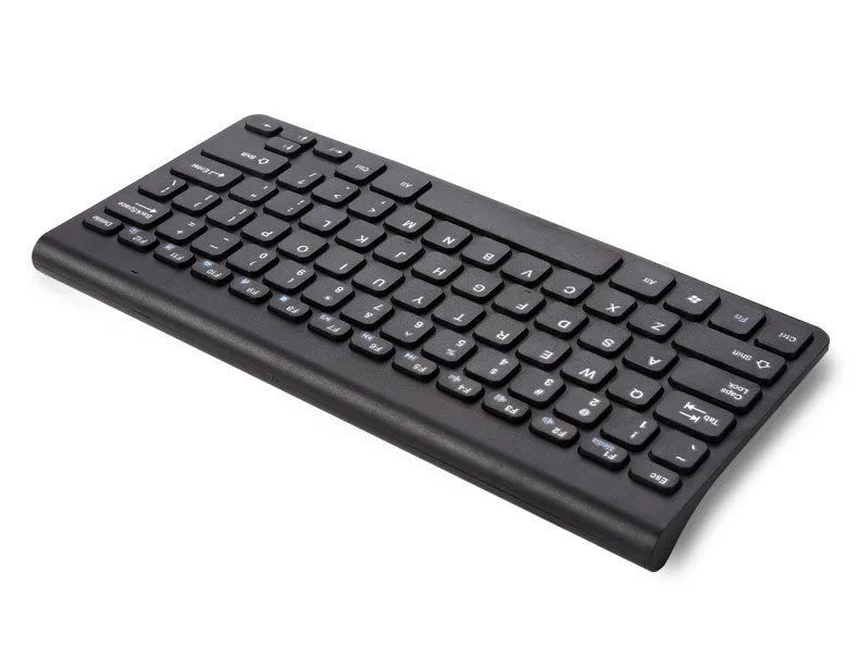 Black and white wireless keyboard and mouse set with 78 keys and 4 buttons