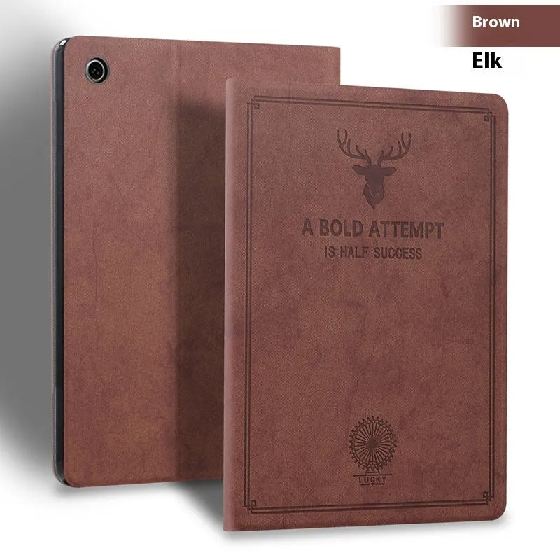Deer Soft Shell TPU leather iPad protective case in clamshell design showing colour options