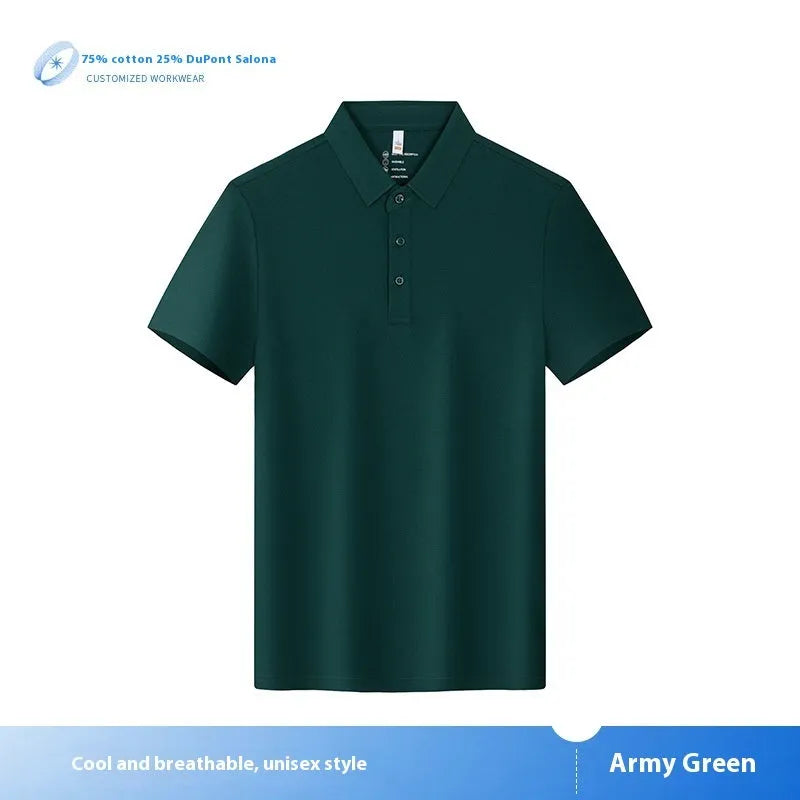 Customised cultural shirt in combed cotton with flocking detail, solid colour, short sleeves, regular fit, available in multiple colours