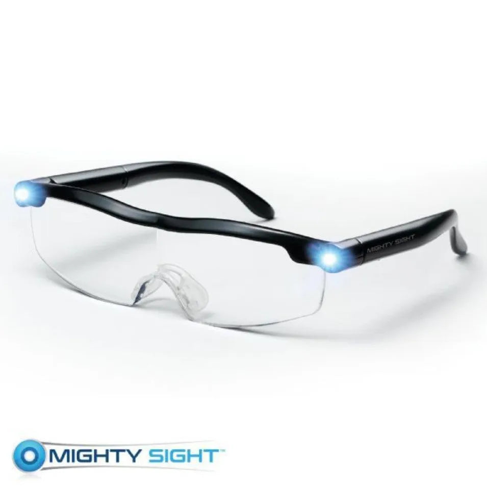 Transparent black USB LED reading glasses with scheduled timer function